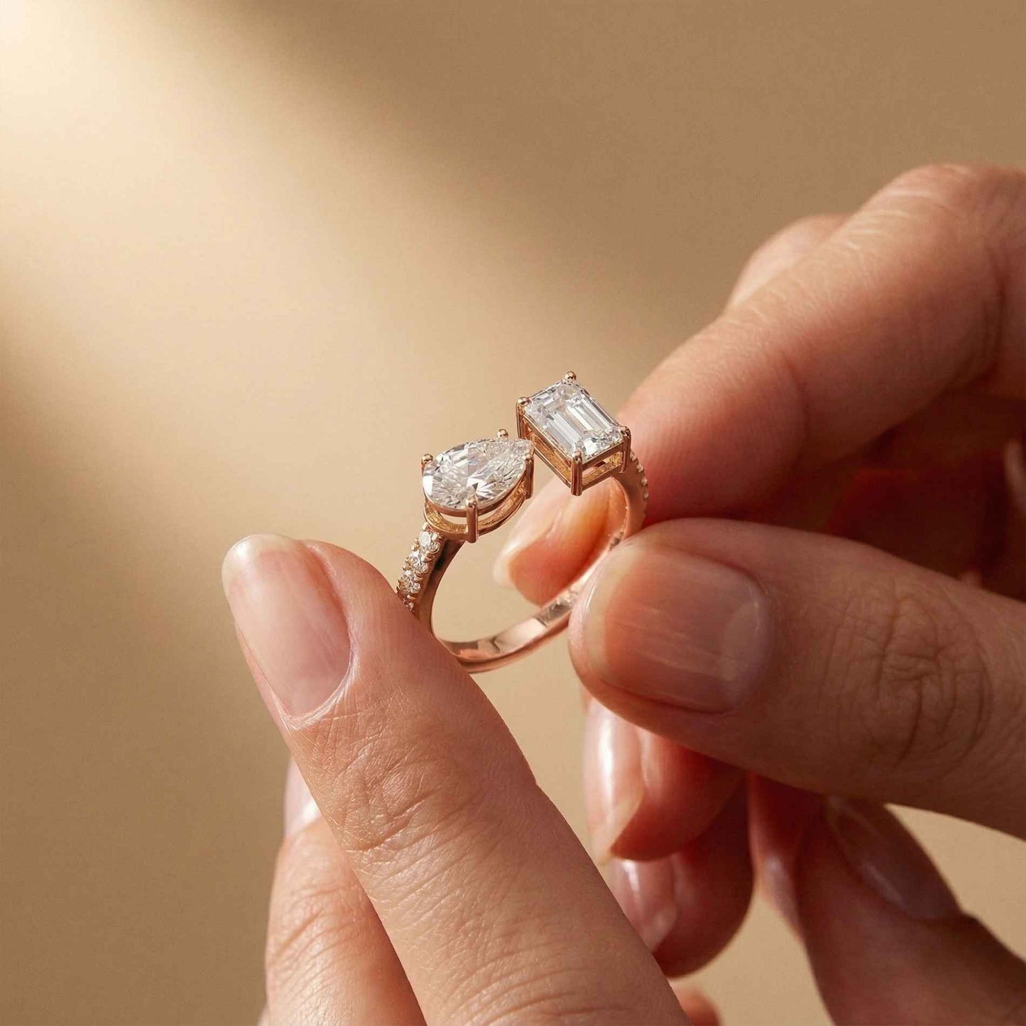 2.1Ct Moissanite Marquise & Emerald Cut Ring