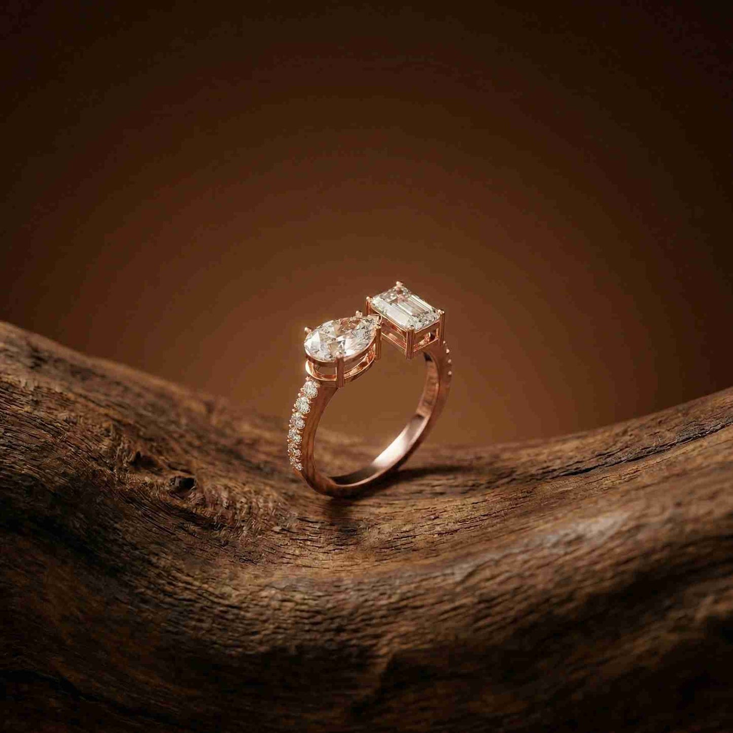 2.1Ct Moissanite Marquise & Emerald Cut Ring