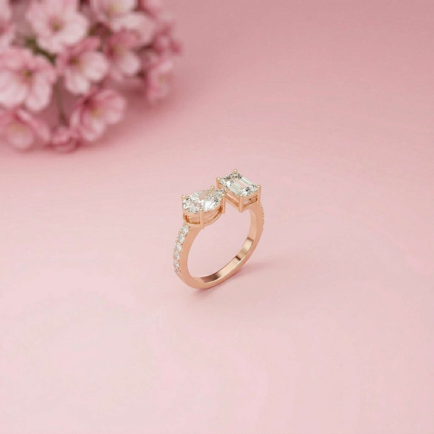 2.1Ct Moissanite Marquise & Emerald Cut Ring