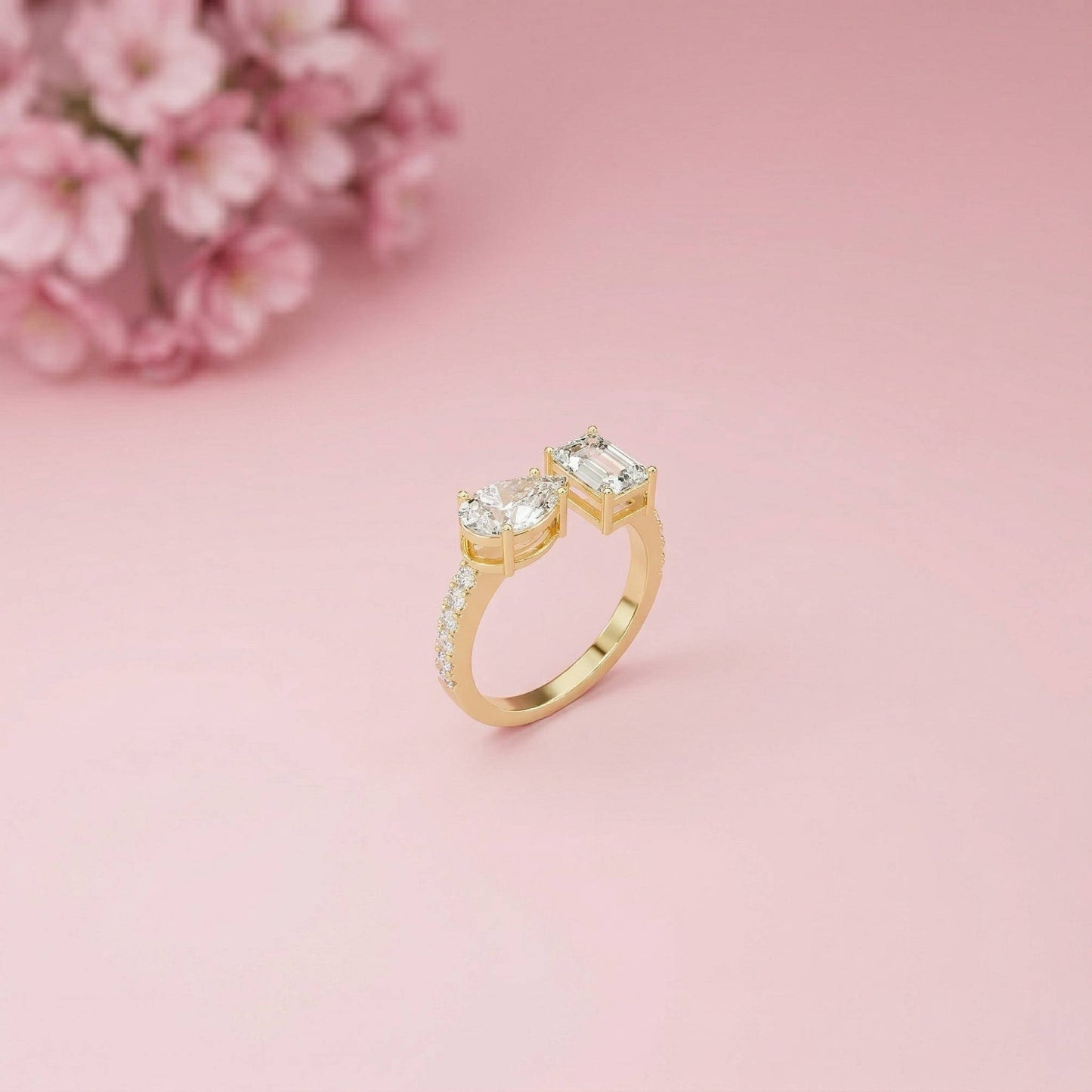 2.1Ct Moissanite Marquise & Emerald Cut Ring