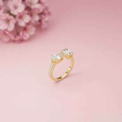 2.1Ct Moissanite Marquise & Emerald Cut Ring