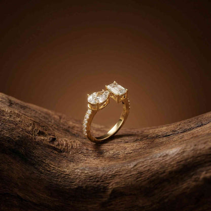 2.1Ct Moissanite Marquise & Emerald Cut Ring