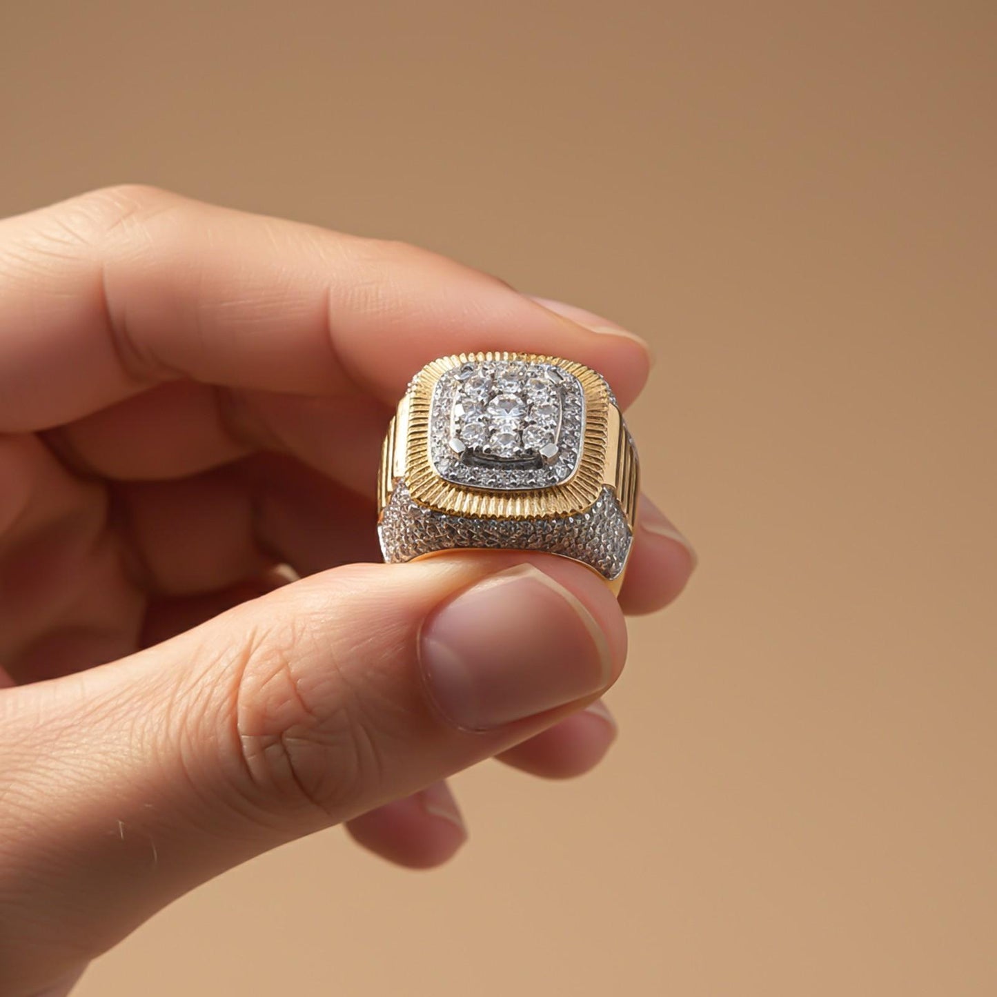 1.50 Ct Moissanite 925 Silver Hip-Hop Men's Engagement Ring