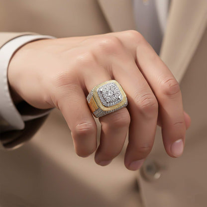 1.50 Ct Moissanite 925 Silver Hip-Hop Men's Engagement Ring