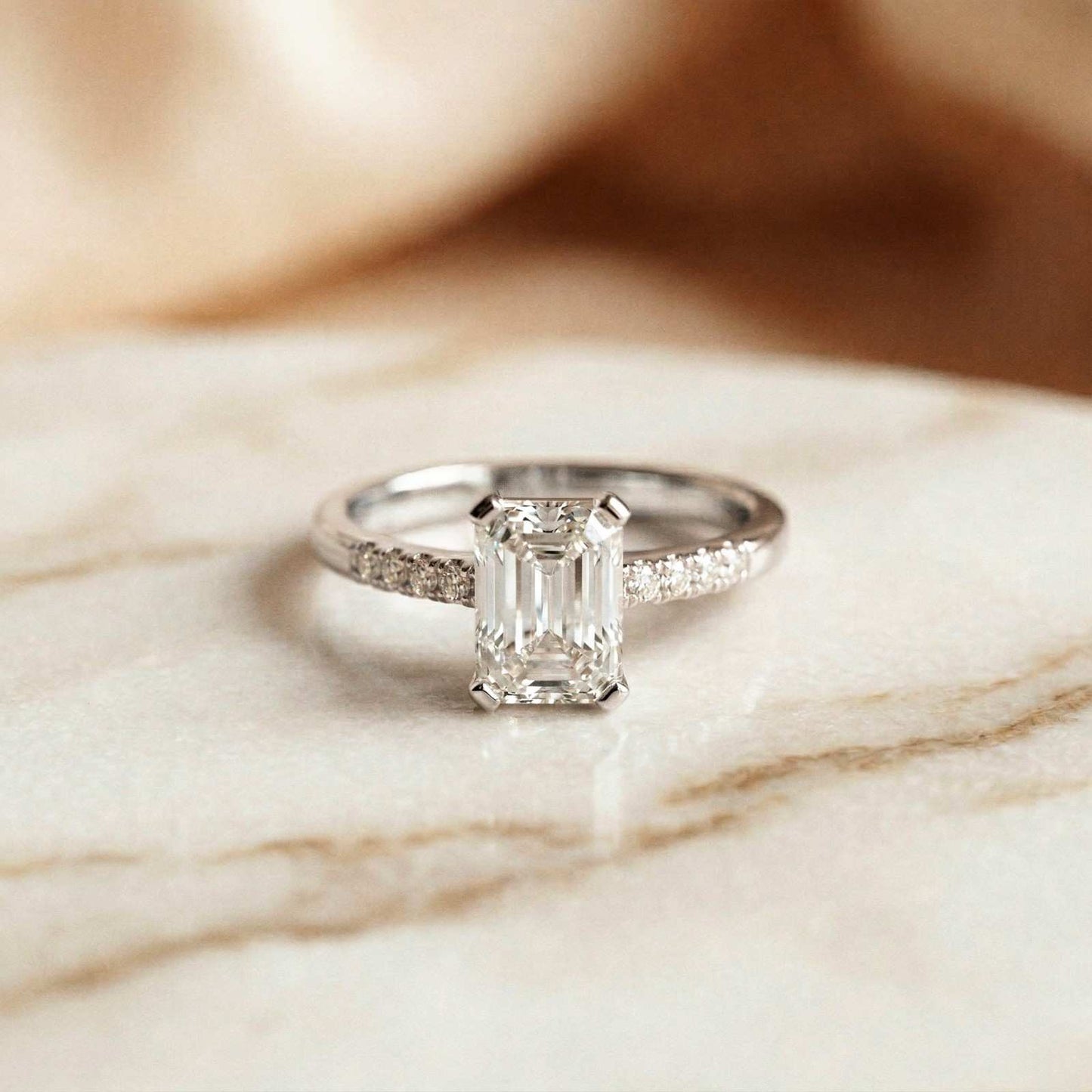 1.30Ct Moissanite Radiant Cut Gold Solitaire Ring