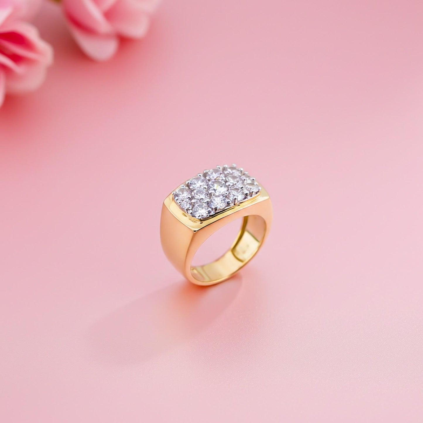 1Ct Round Moissanite Men's Cluster Ring