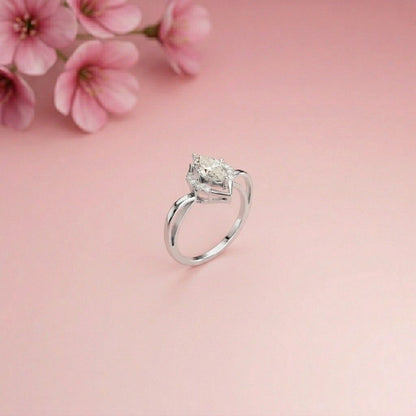 0.88Ct Moissanite Marquise Halo Elegance Ring