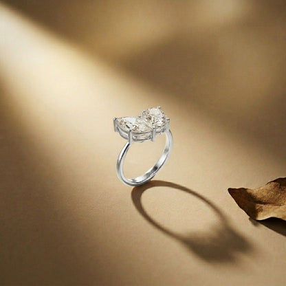 2.03Ct Moissanite Premium Marquise & Oval Ring