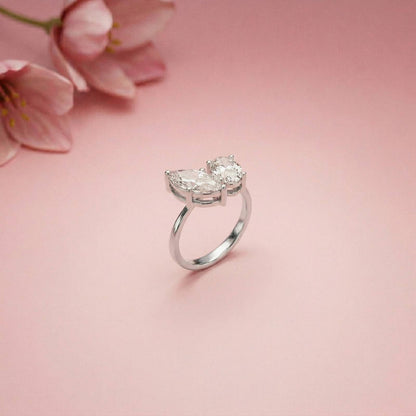2.03Ct Moissanite Premium Marquise & Oval Ring