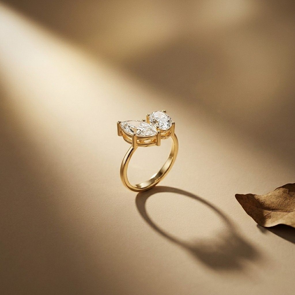 2.03Ct Moissanite Premium Marquise & Oval Ring