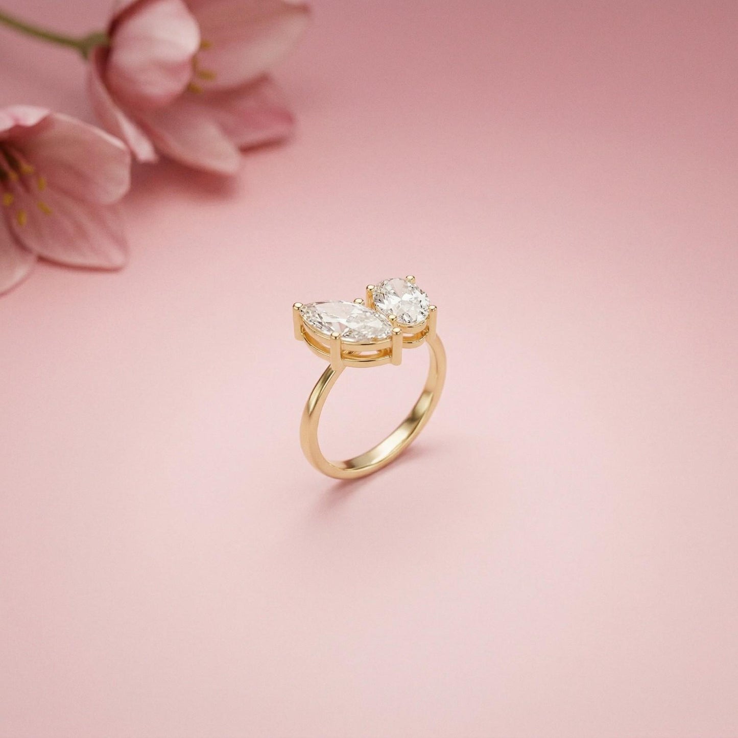 2.03Ct Moissanite Premium Marquise & Oval Ring