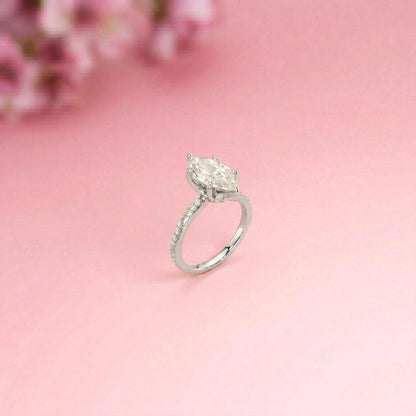 2.53Ct Moissanite Solitaire Pave Twist Ring