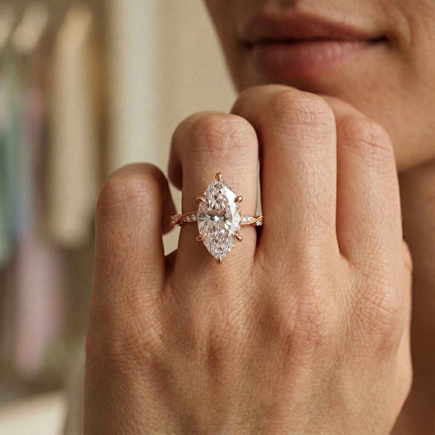 2.53Ct Moissanite Solitaire Pave Twist Ring
