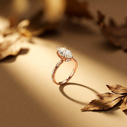 2.53Ct Moissanite Solitaire Pave Twist Ring