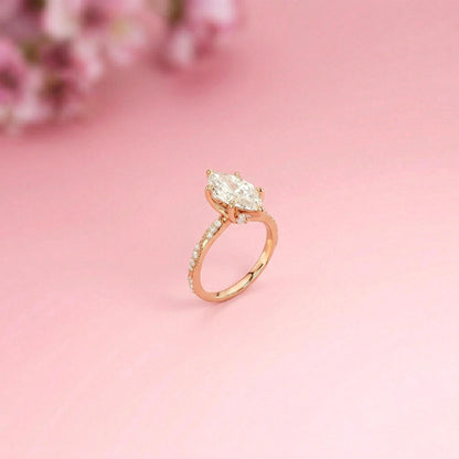 2.53Ct Moissanite Solitaire Pave Twist Ring
