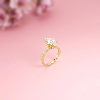 2.53Ct Moissanite Solitaire Pave Twist Ring
