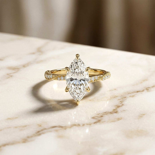 2.53Ct Moissanite Solitaire Pave Twist Ring