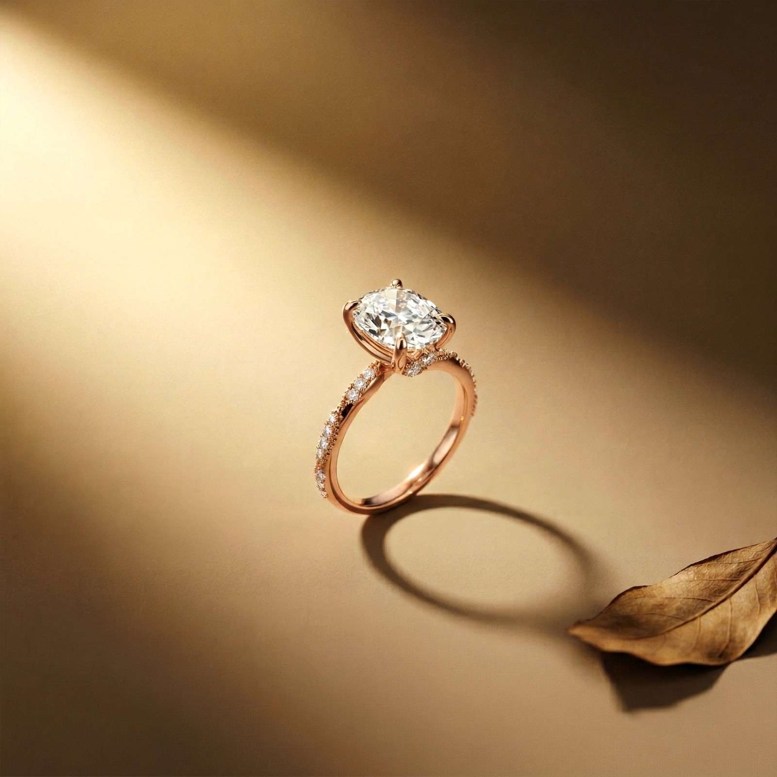 2.75Ct Moissanite Oval Solitaire Pavé Ring