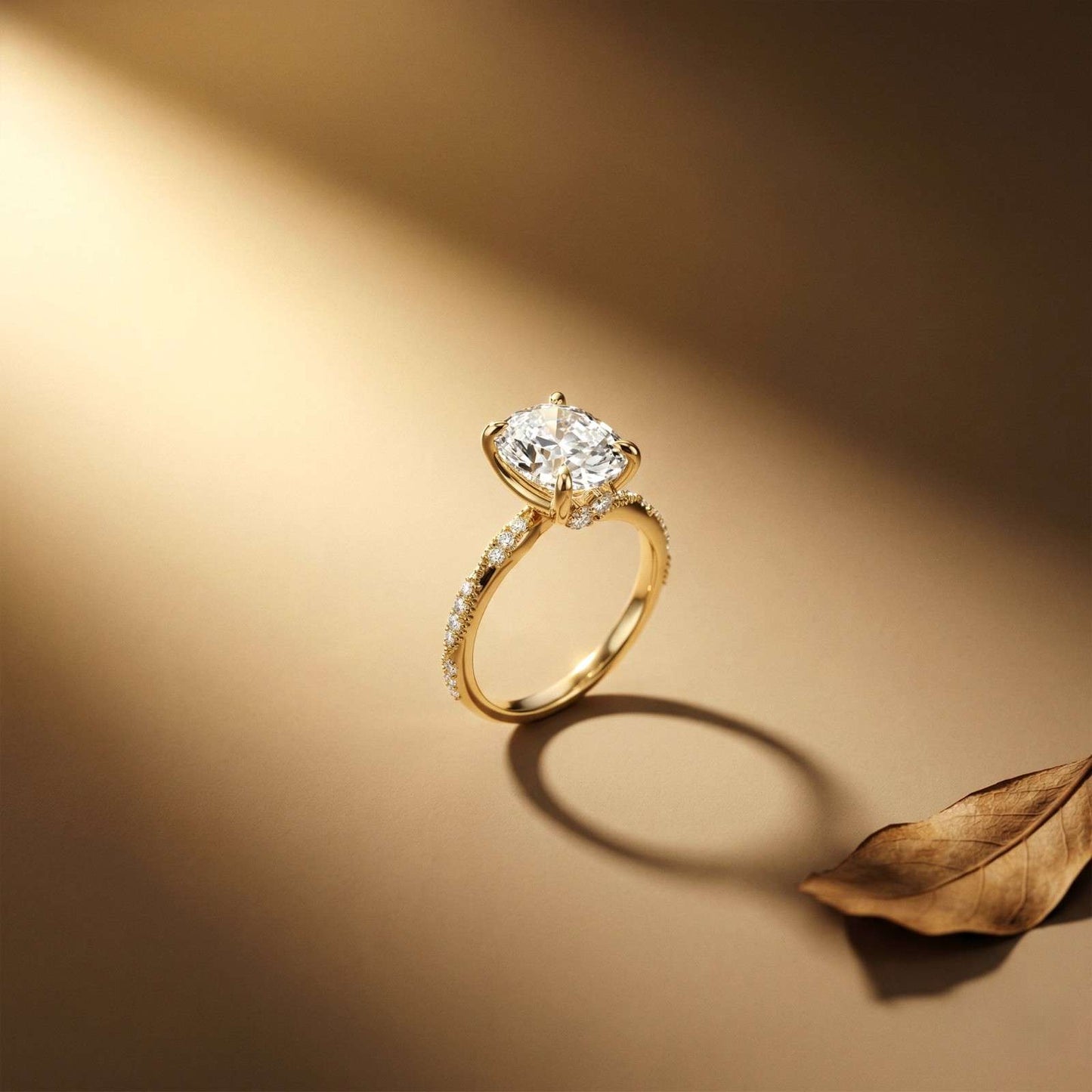 2.75Ct Moissanite Oval Solitaire Pavé Ring