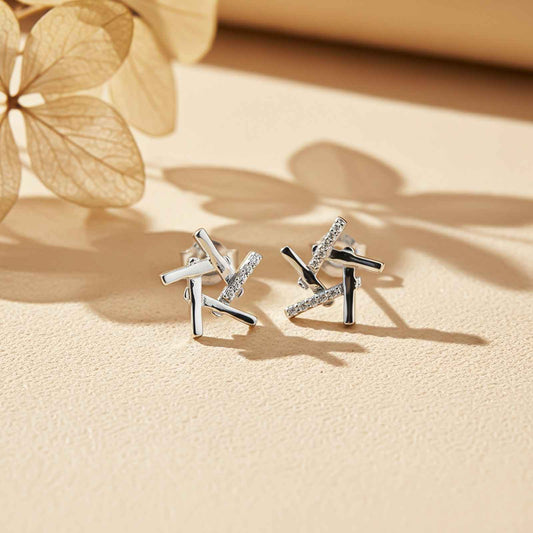0.10Ct Moissanite Hollow Star Stud Earrings