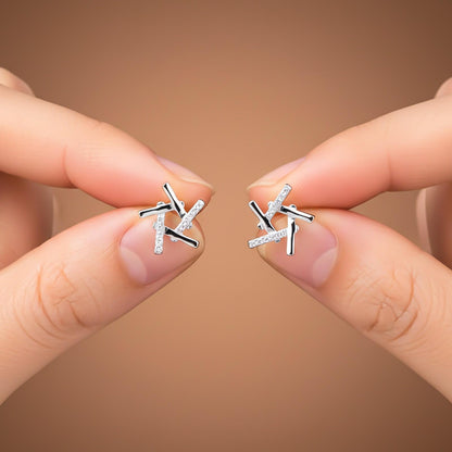 0.10Ct Moissanite Hollow Star Stud Earrings