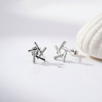 0.10Ct Moissanite Hollow Star Stud Earrings