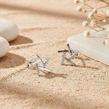 0.10Ct Moissanite Hollow Star Stud Earrings
