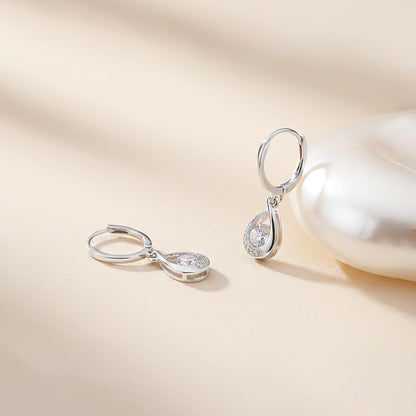 0.25Ct Moissanite Hollow Waterdrop Earrings