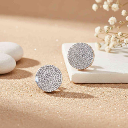 Golden Moissanite Bold Hip-Hop Stud Earrings