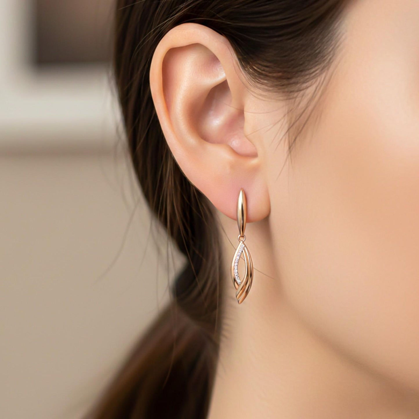 Golden Moissanite Vintage Long Dangle Earrings