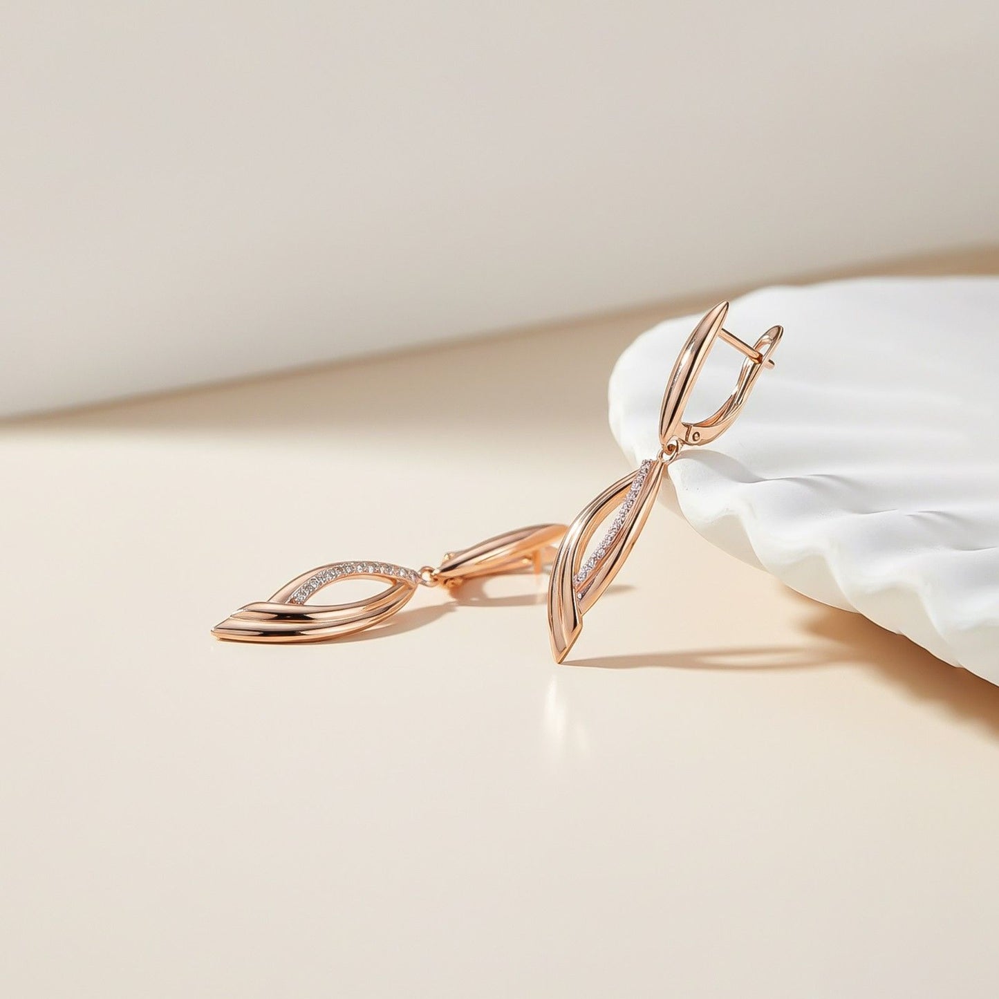 Golden Moissanite Vintage Long Dangle Earrings