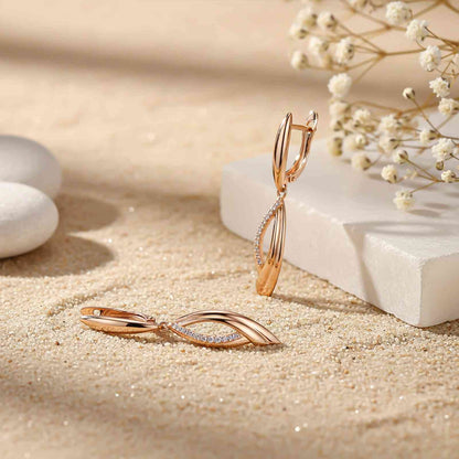 Golden Moissanite Vintage Long Dangle Earrings