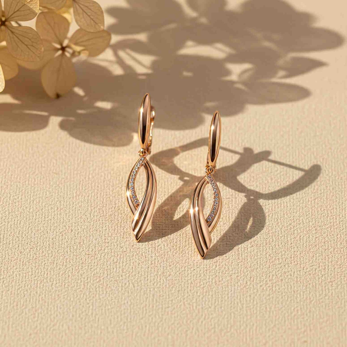 Golden Moissanite Vintage Long Dangle Earrings