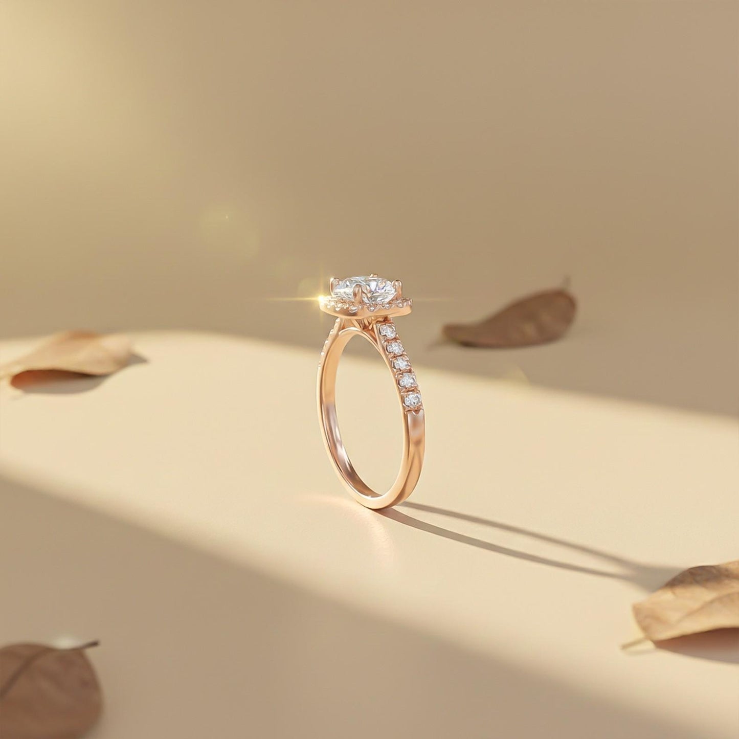 Silver 3 Carat Moissanite Halo Ring