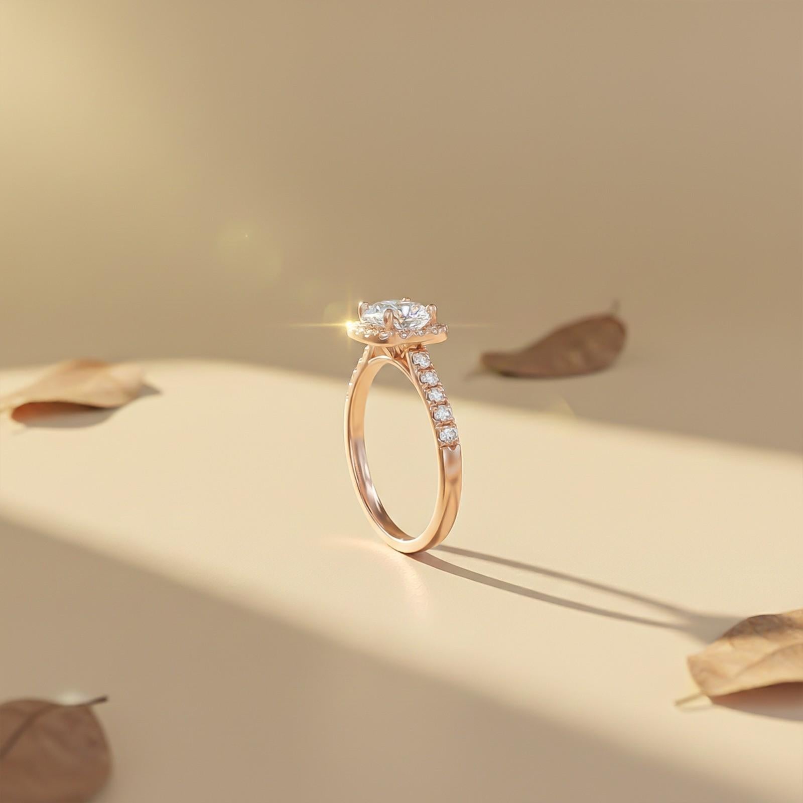 Silver 3 Carat Moissanite Halo Ring