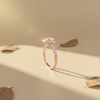 Silver 3 Carat Moissanite Halo Ring