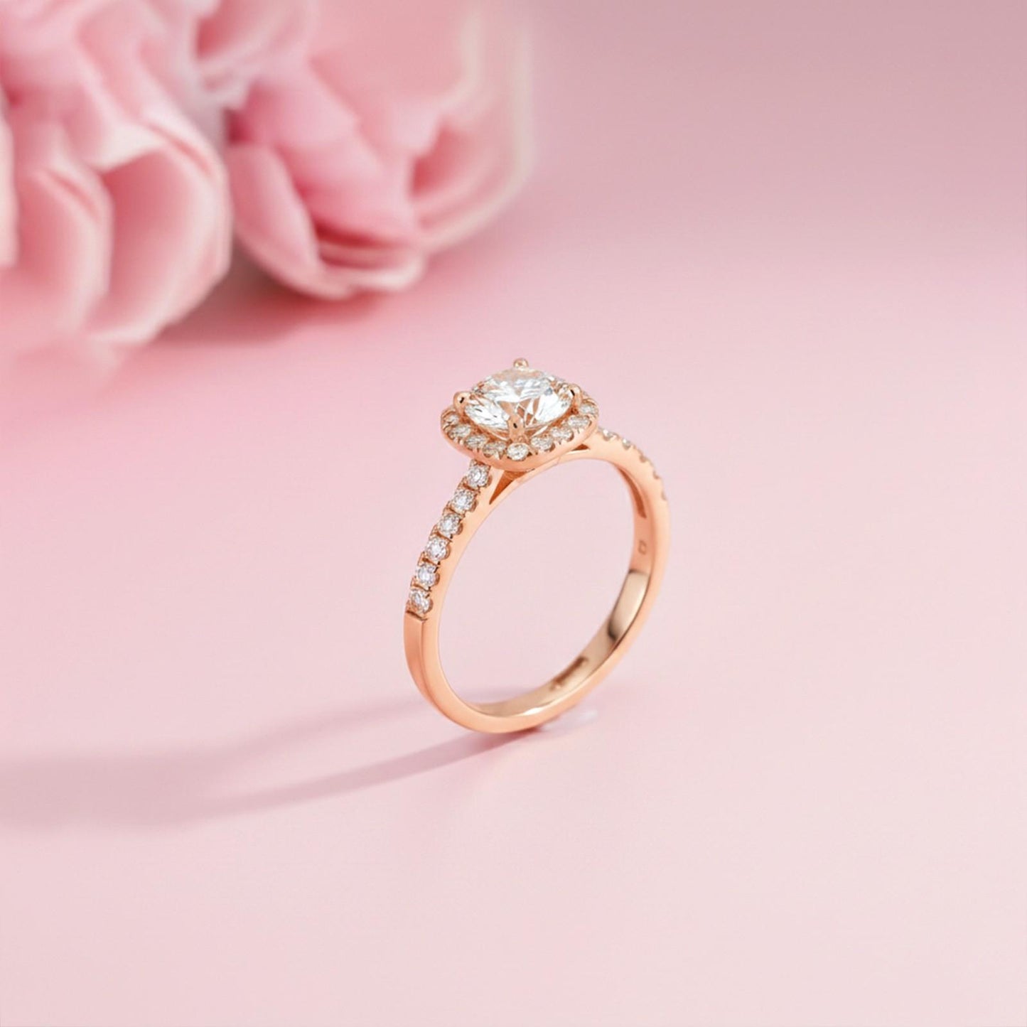 Silver 3 Carat Moissanite Halo Ring