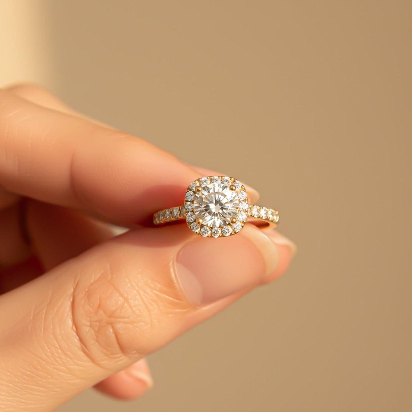 Silver 3 Carat Moissanite Halo Ring