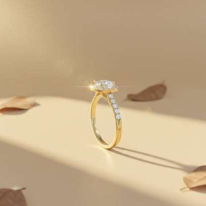 Silver 3 Carat Moissanite Halo Ring