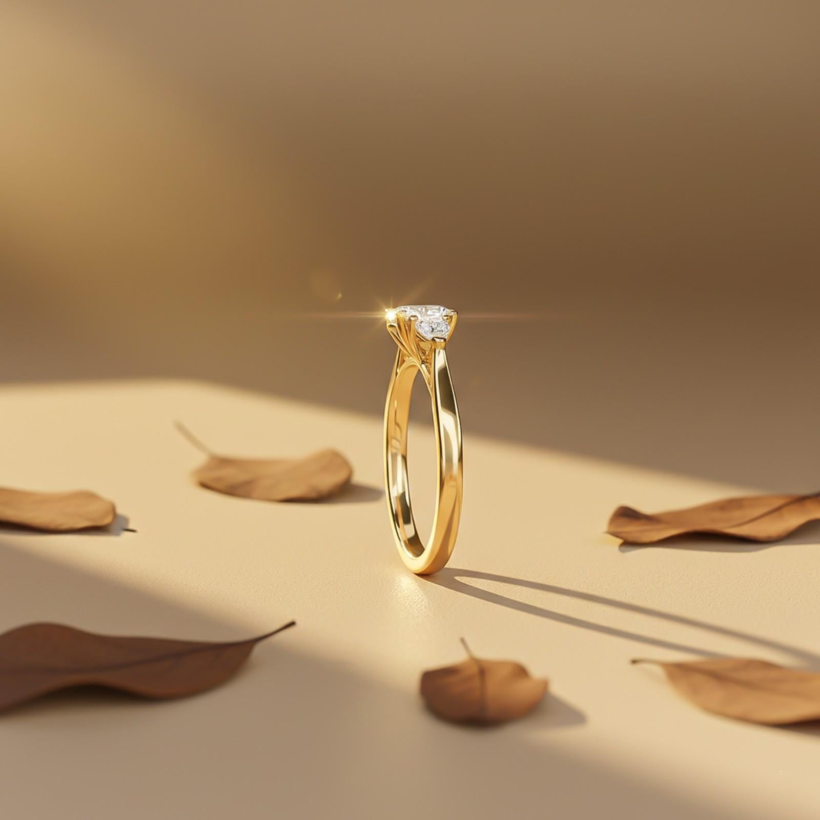 Silver Oval and Pear Moissanite Trilogy Ring