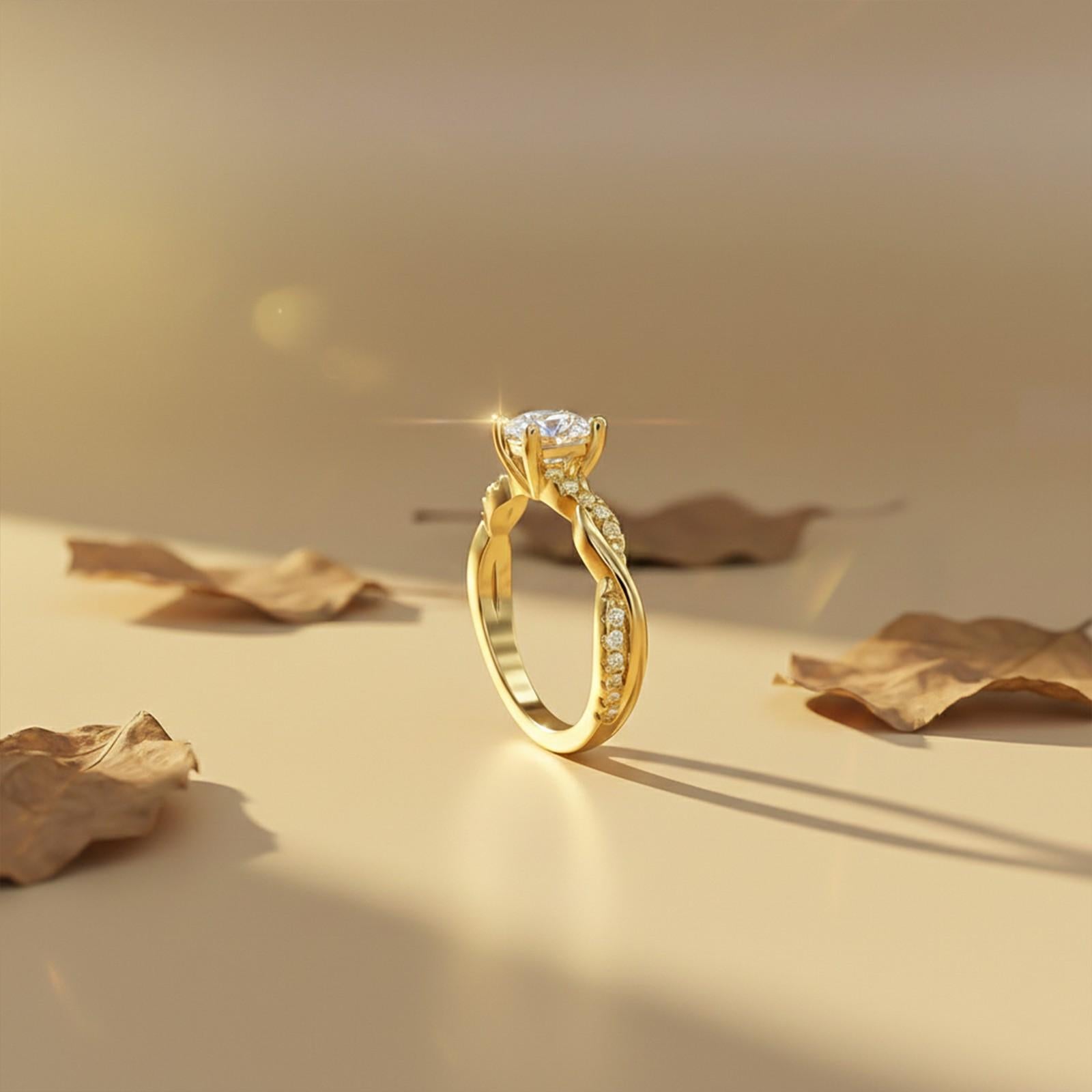Silver Moissanite Twisted Ring