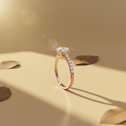 Oval Moissanite Shoulder Set Ring
