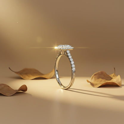 1.25Ct Moissanite Oval Single Halo Ring