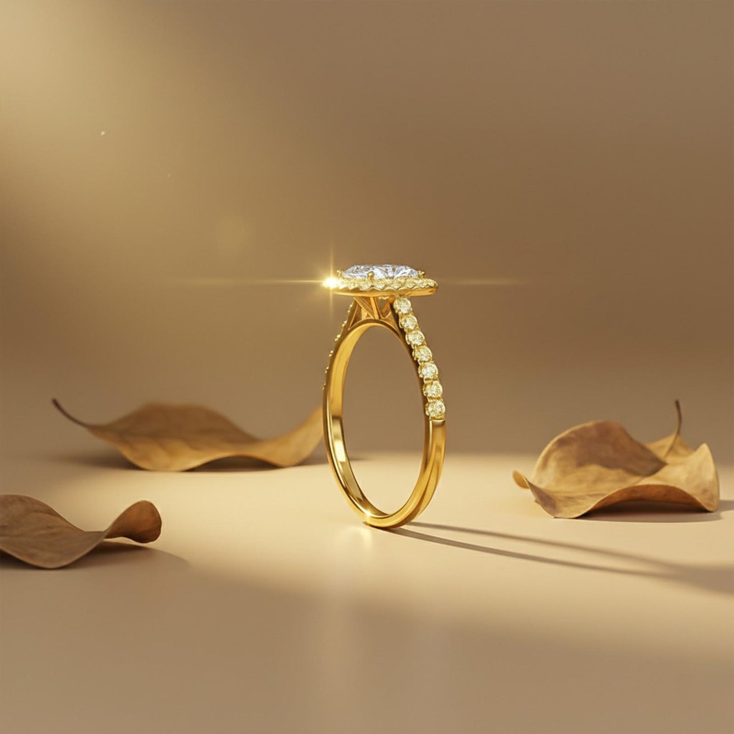 1.25Ct Moissanite Oval Single Halo Ring