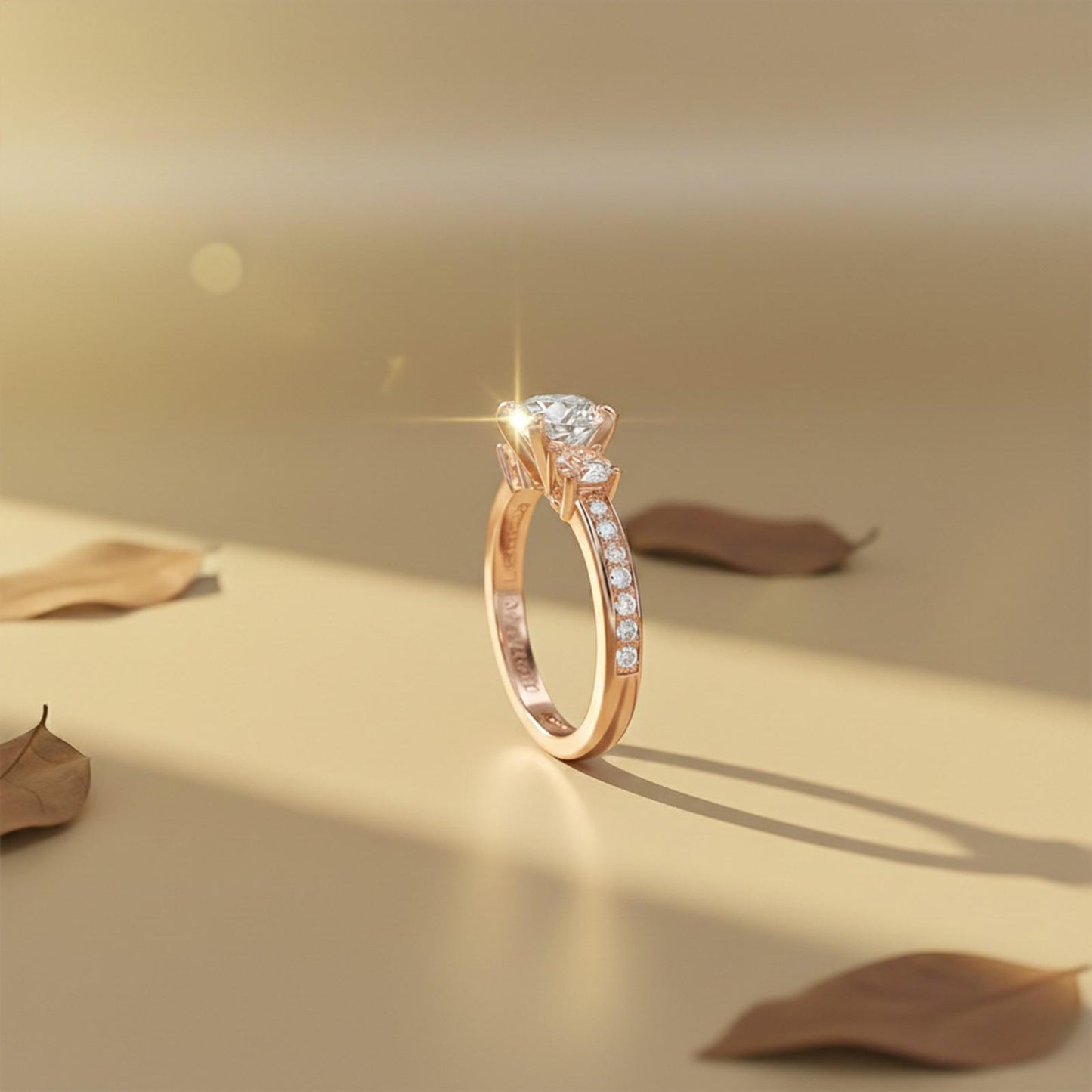 1.50ctw 3 Stone Round Moissanite Ring