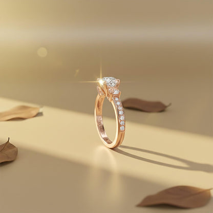 1.50ctw 3 Stone Round Moissanite Ring