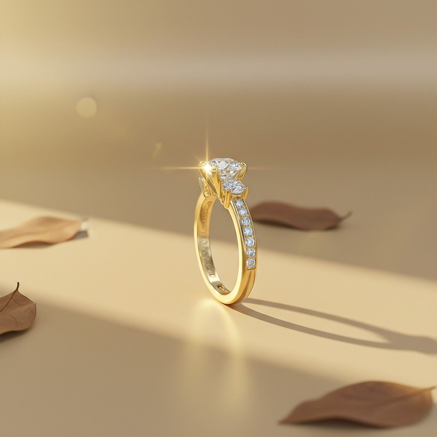 1.50ctw 3 Stone Round Moissanite Ring