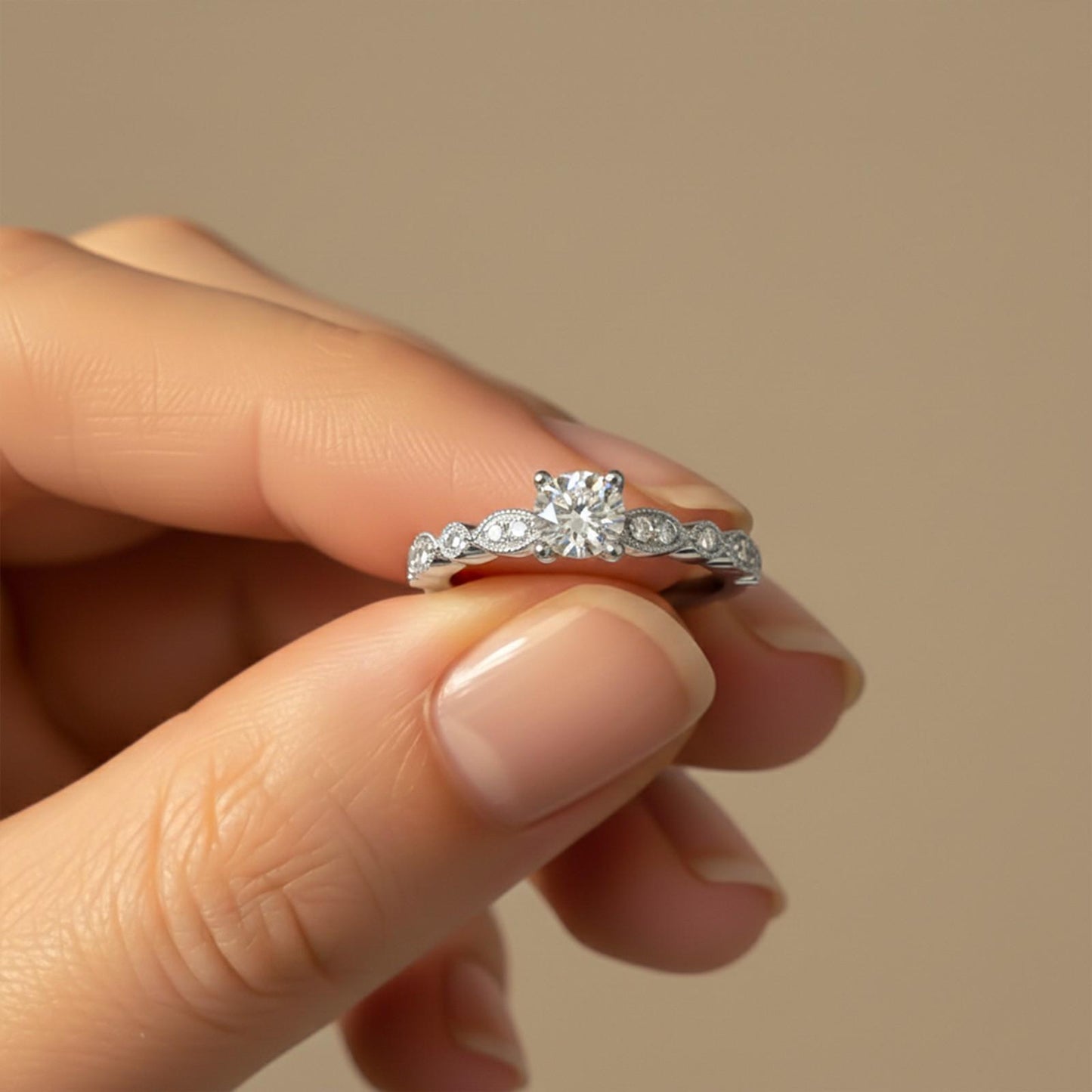 Infinity Twist Moissanite Engagement Ring
