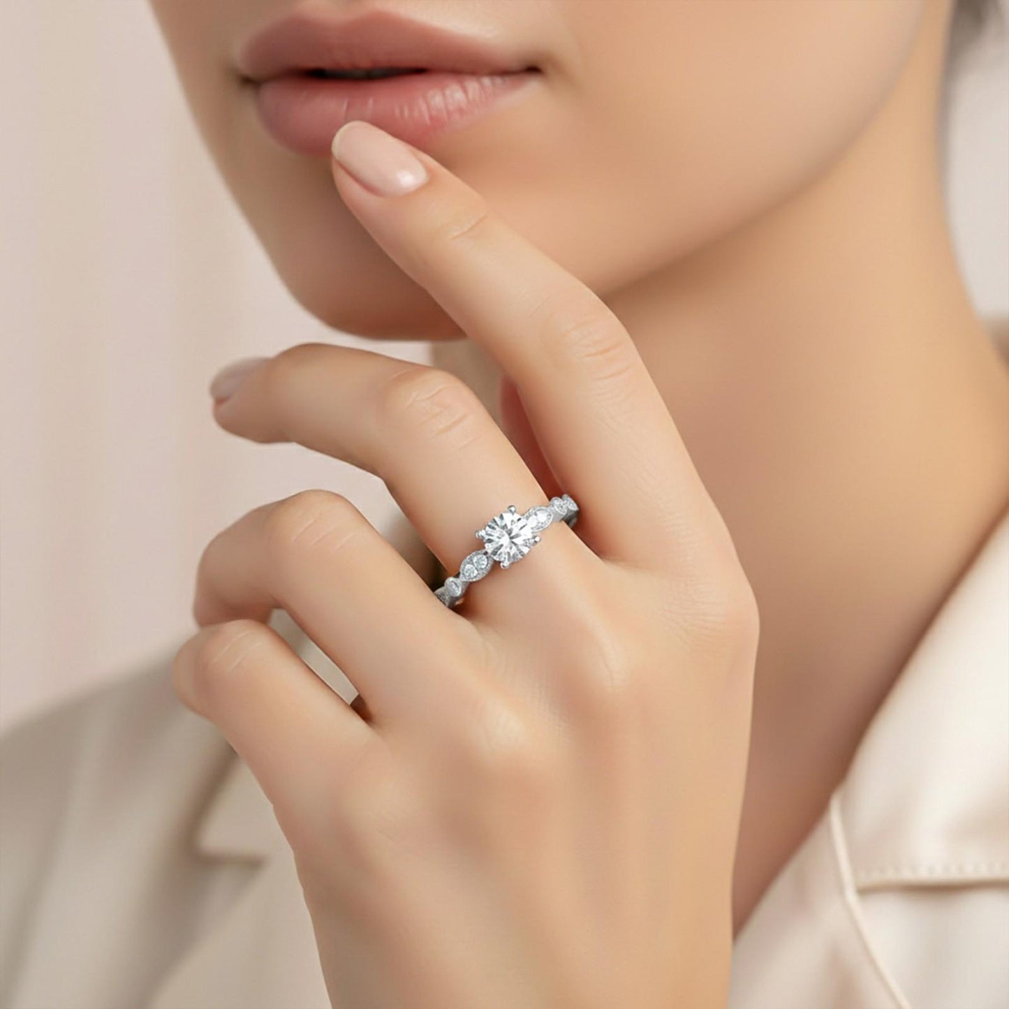 Infinity Twist Moissanite Engagement Ring