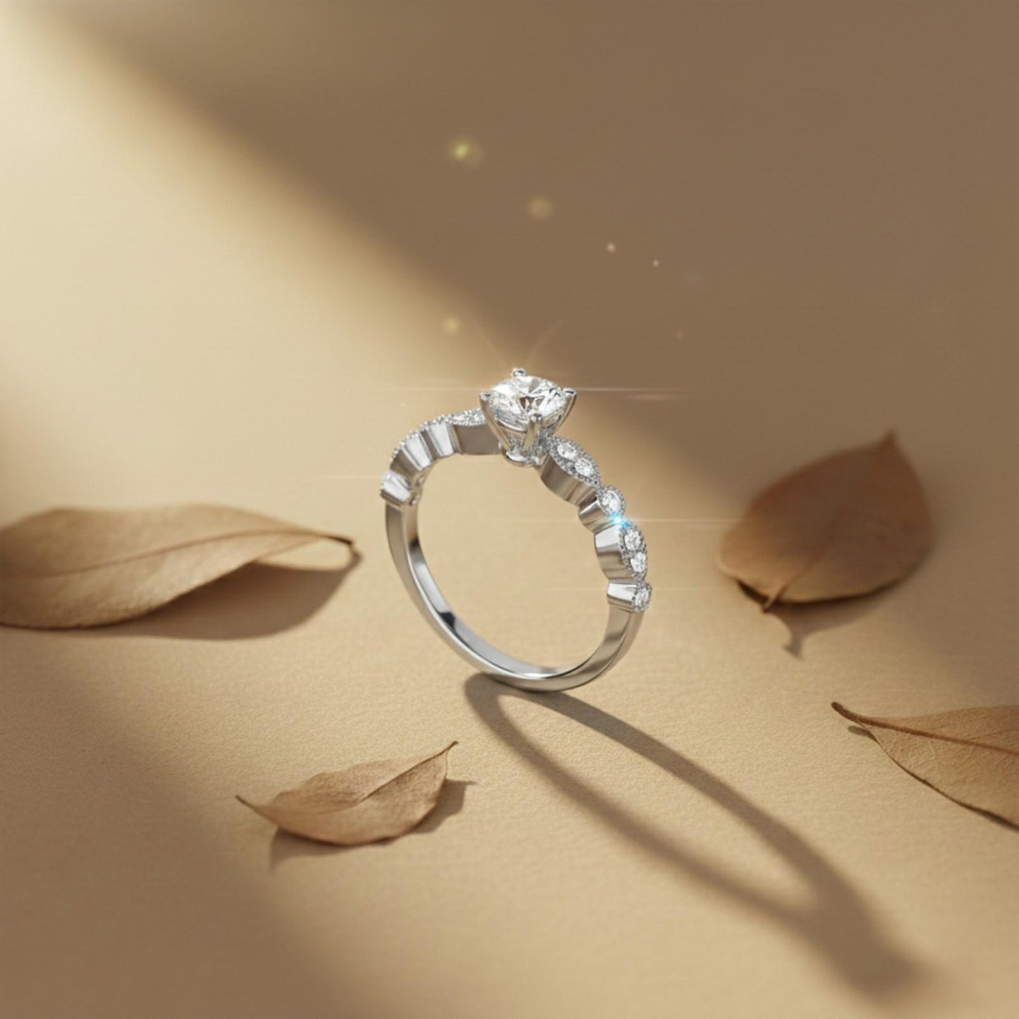 Infinity Twist Moissanite Engagement Ring